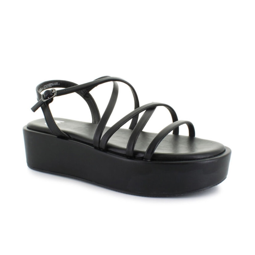 Chelsea Moreland black platform sandals